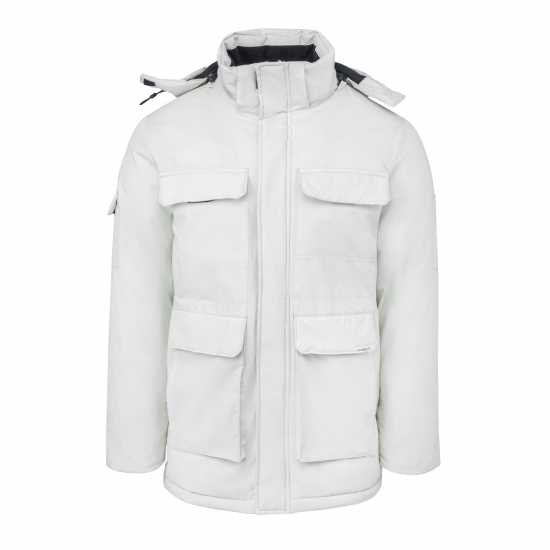 Lee Cooper Палто Парка Cooper Men Padded Parka Jacket Бяло Мъжки грейки