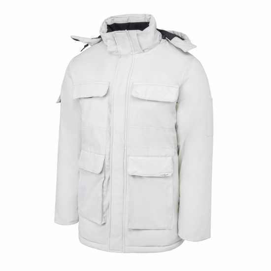 Lee Cooper Палто Парка Cooper Men Padded Parka Jacket Бяло Мъжки грейки