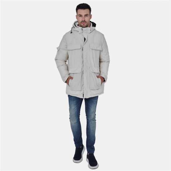 Lee Cooper Палто Парка Cooper Men Padded Parka Jacket Бяло Мъжки грейки