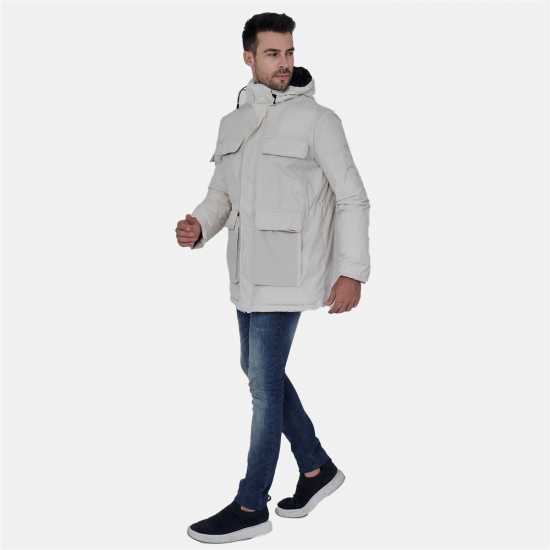 Lee Cooper Палто Парка Cooper Men Padded Parka Jacket Бяло Мъжки грейки