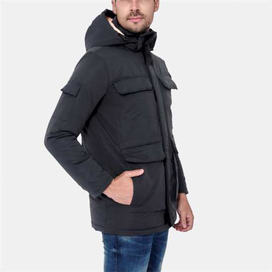 Lee Cooper Палто Парка Cooper Men Padded Parka Jacket Сиво Мъжки грейки