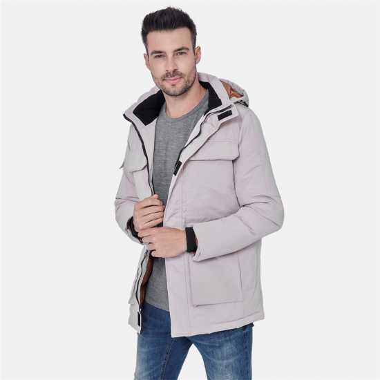 Lee Cooper Палто Парка Cooper Men Padded Parka Jacket Бежово Мъжки грейки