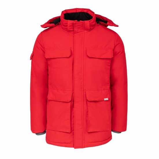 Lee Cooper Палто Парка Cooper Men Padded Parka Jacket Червено Мъжки грейки