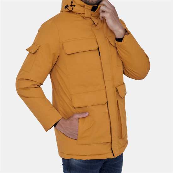 Lee Cooper Палто Парка Cooper Men Padded Parka Jacket Жълто Мъжки грейки