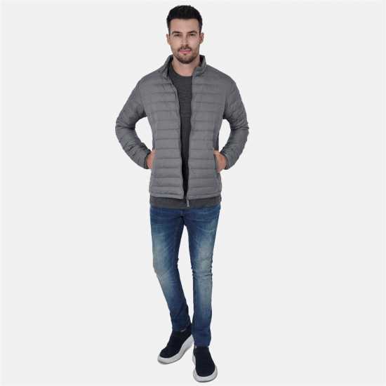 Firetrap Пухено Яке Men Packable Light Weight Down Jacket Сиво Мъжки якета и палта