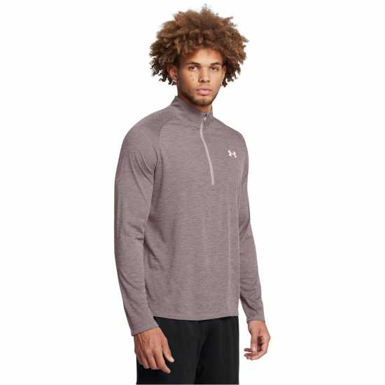 Under Armour Мъжко Горнище Полу-Цип Tech Half Zip Top Mens Тетра Сиво Атлетика