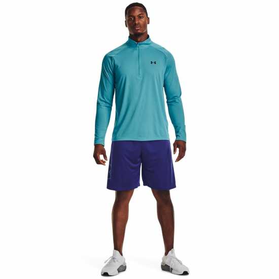 Under Armour Мъжко Горнище Полу-Цип Tech Half Zip Top Mens Глакиер Син Мъжки полар