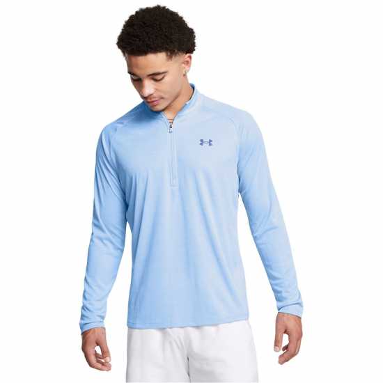 Under Armour Мъжко Горнище Полу-Цип Tech Half Zip Top Mens Хоризонтален син Мъжки полар