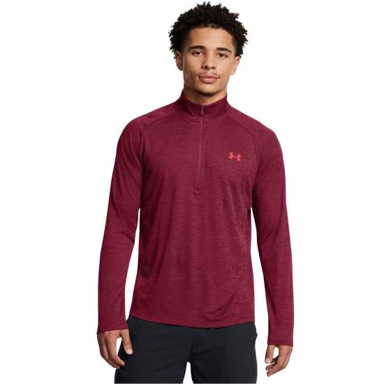 Under Armour Мъжко Горнище Полу-Цип Tech Half Zip Top Mens Кардинал Мъжки полар