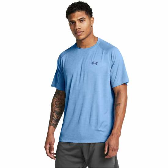 Under Armour Мъжка Тениска Tech Training T Shirt Mens Хоризонтален син Атлетика