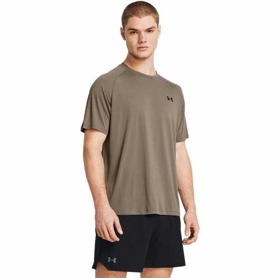 Under Armour Мъжка Тениска Tech Training T Shirt Mens Brown Мъжко облекло за едри хора