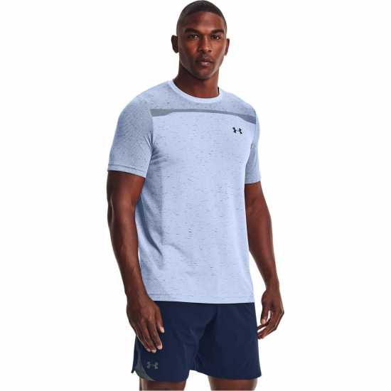 Under Armour Seamless Short Sleeve Mens Синьо Мъжки ризи