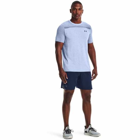 Under Armour Seamless Short Sleeve Mens Синьо Мъжки ризи