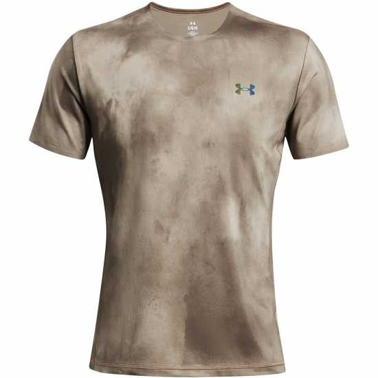 Under Armour Armour Vanish Elite Vent Prtd Ss Gym Top Mens Brown 