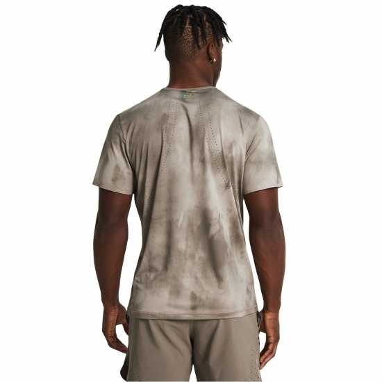 Under Armour Armour Vanish Elite Vent Prtd Ss Gym Top Mens Brown 