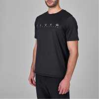 Мъжка Риза Flux Active Graphic Logo T-Shirt Mens Черно Атлетика