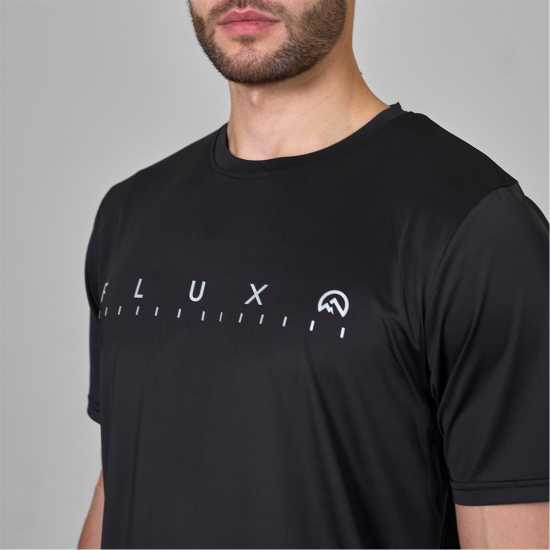 Мъжка Риза Flux Active Graphic Logo T-Shirt Mens Черно Атлетика