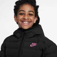 Nike Sportswear Lightweight Synthetic Fill Big Kids' Loose Hooded Jacket Черно/Розово 