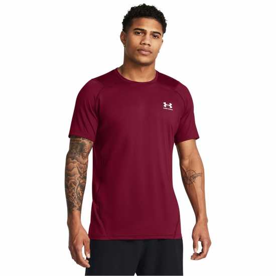 Under Armour Armour Ua Hg Fitted Ss Gym Top Mens Кардинал Атлетика