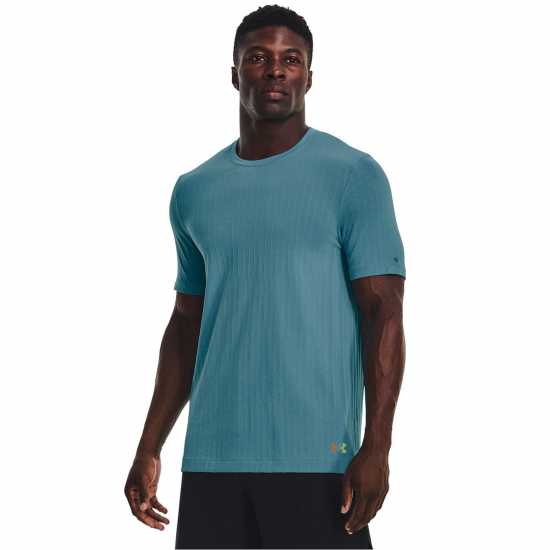 Under Armour Armour Ua Rush Seamless Ss Gym Top Mens Синьо Мъжки тениски с яка