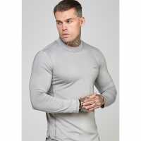 Siksilk Mf Ls Top Sn99 Сиво Мъжки тениски с яка