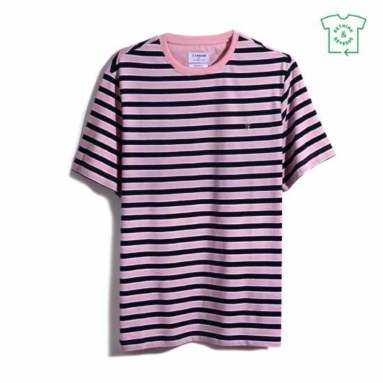 Farah Farah Katz Striped T-Shirt Мъгла Мъжки тениски с яка