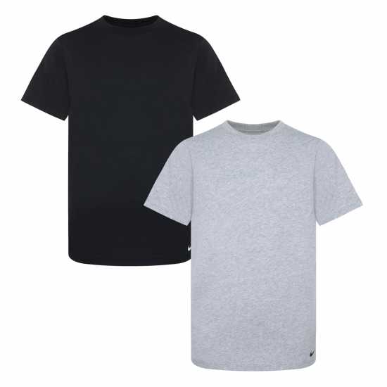 Nike 2Pk Crew Under Shirt Junior Boys Сиво/Черно Детски тениски и фланелки