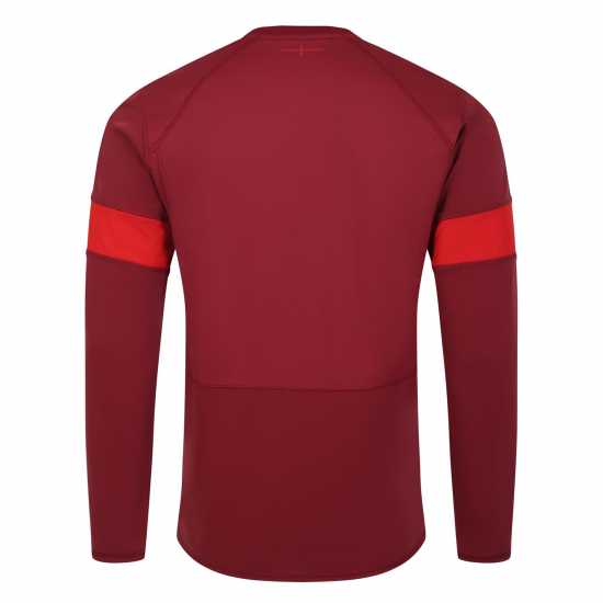 Umbro Фланелка С Дълъг Ръкав England Rugby Training Long Sleeve Jersey – Official Performance Wear Тибетско червено Мъжко облекло за едри хора