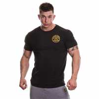 Golds Gym Мъжка Риза Basic Left Chest T-Shirt Mens Черно Мъжко облекло за едри хора