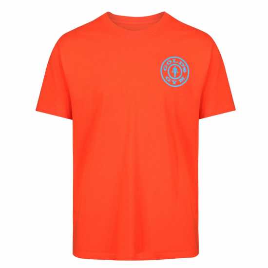 Golds Gym Мъжка Риза Basic Left Chest T-Shirt Mens Orange/Turq Атлетика