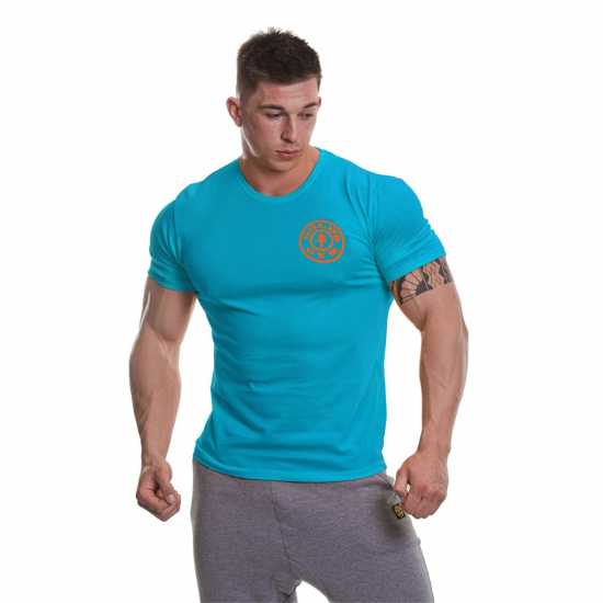 Golds Gym Мъжка Риза Basic Left Chest T-Shirt Mens Turqouise Атлетика