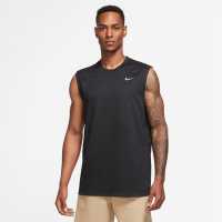 Nike Dri-FIT Legend Men's Sleeveless Fitness T-Shirt Черно/сребро Мъжки тениски с яка