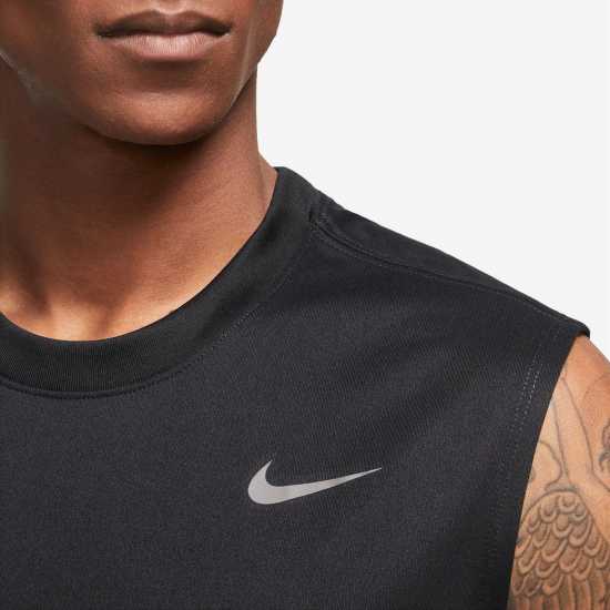 Nike Dri-FIT Legend Men's Sleeveless Fitness T-Shirt Черно/сребро Мъжки тениски с яка