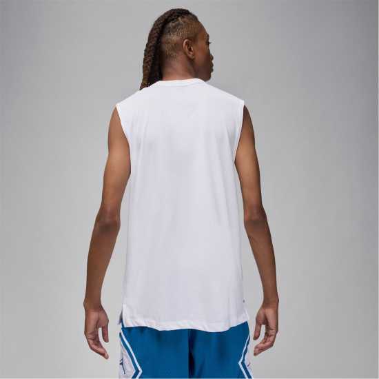 Air Jordan Sport Men's Dri-FIT Sleeveless Top Бяло/Черно Мъжки тениски с яка