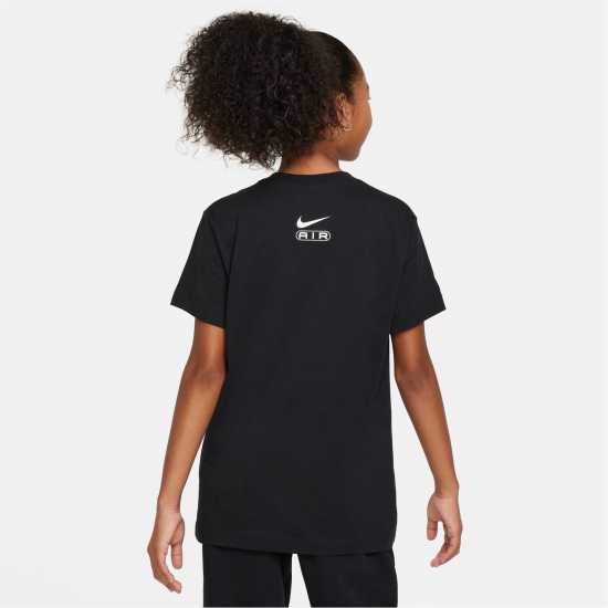 Nike Sportswear Big Kids' (Girls') T-Shirt Черно/Бяло Детски тениски и фланелки