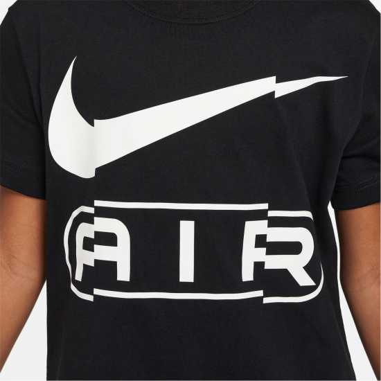 Nike Sportswear Big Kids' (Girls') T-Shirt Черно/Бяло Детски тениски и фланелки