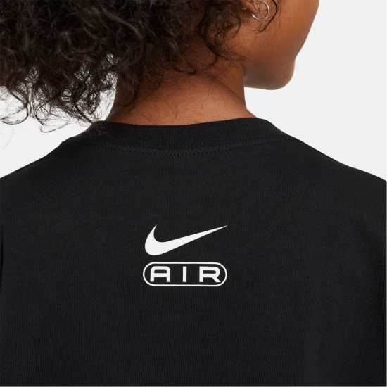 Nike Sportswear Big Kids' (Girls') T-Shirt Черно/Бяло Детски тениски и фланелки