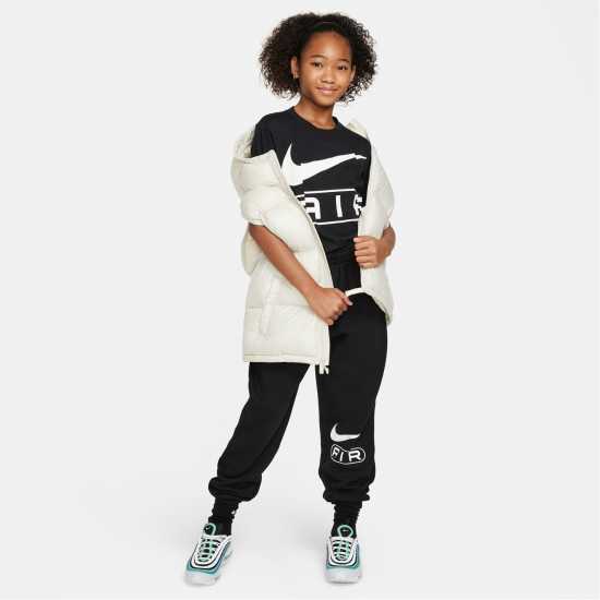 Nike Sportswear Big Kids' (Girls') T-Shirt Черно/Бяло Детски тениски и фланелки