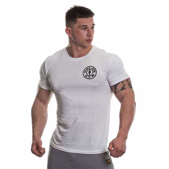 Мъжка Тениска Golds Gym T Shirt Mens Бяло/Черно Атлетика