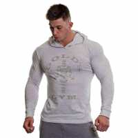 Golds Gym Hoodie Mens Бял Марл Мъжки тениски с яка