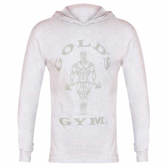 Golds Gym Hoodie Mens Бял Марл Мъжки тениски с яка