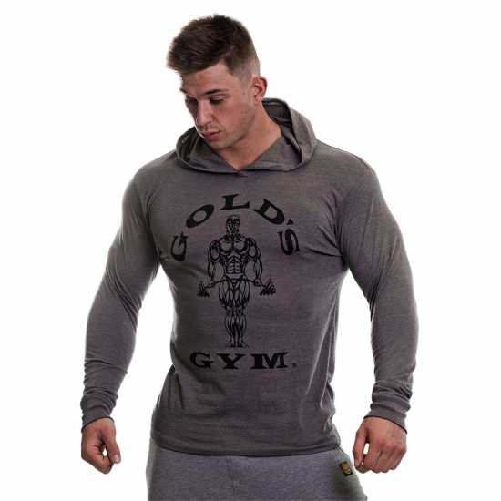 Golds Gym Hoodie Mens Сив марл Мъжки потници