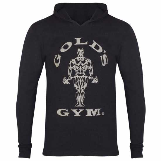 Golds Gym Hoodie Mens Черно марл Мъжки потници