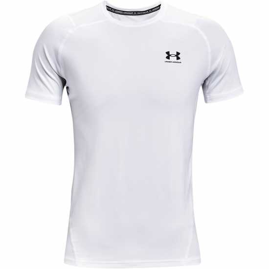 Under Armour Спортно Горнище Три Четвърти Heatgear Armour Fitted Short Sleeve Training Top Mens Бяло/Черно Мъжки тениски с яка