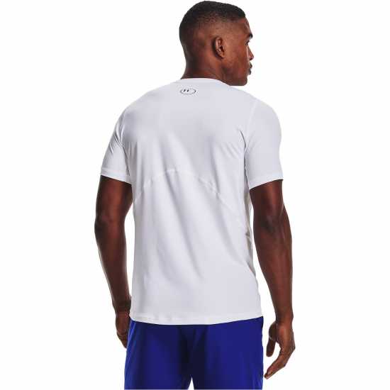 Under Armour Спортно Горнище Три Четвърти Heatgear Armour Fitted Short Sleeve Training Top Mens Бяло/Черно Мъжки тениски с яка