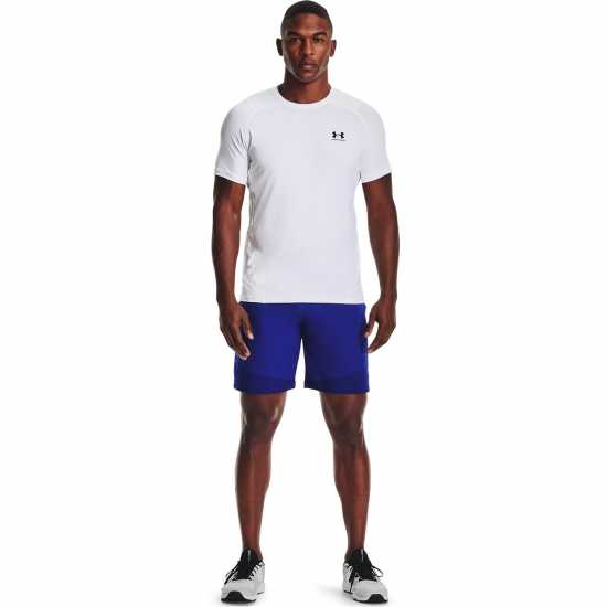 Under Armour Спортно Горнище Три Четвърти Heatgear Armour Fitted Short Sleeve Training Top Mens Бяло/Черно Мъжки тениски с яка