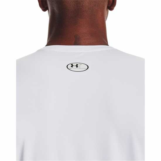 Under Armour Спортно Горнище Три Четвърти Heatgear Armour Fitted Short Sleeve Training Top Mens Бяло/Черно Мъжки тениски с яка