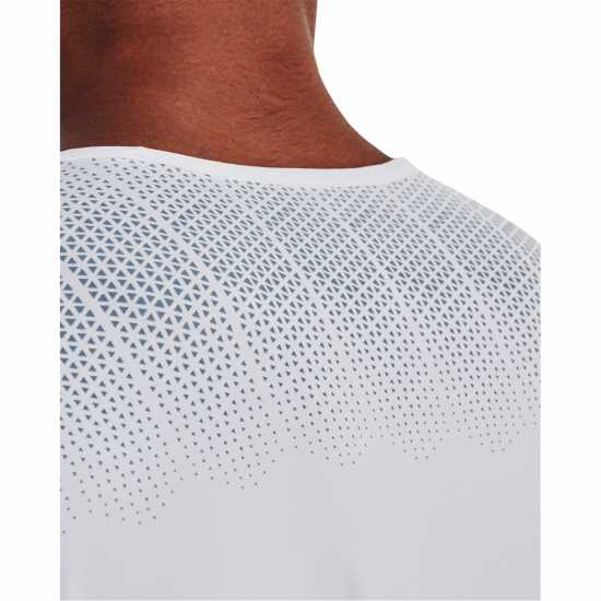 Under Armour Armour Ua Armourprint Ss Gym Top Mens White/Black Мъжки ризи