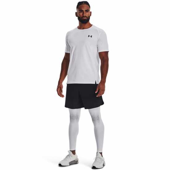 Under Armour Armour Ua Armourprint Ss Gym Top Mens White/Black Мъжки ризи