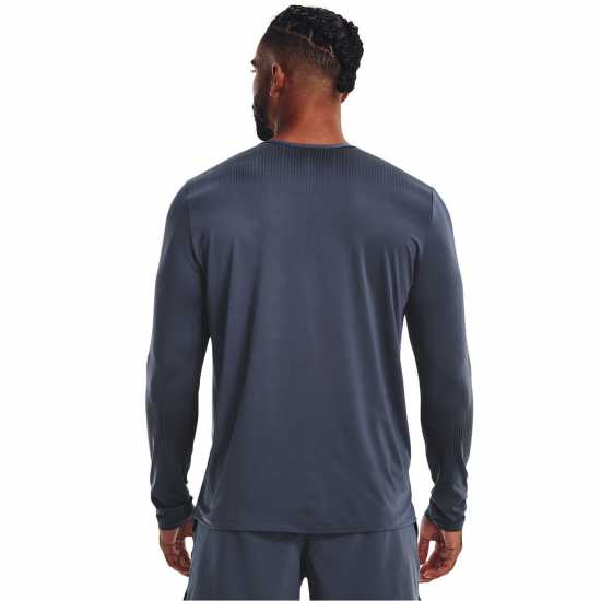 Under Armour Armour Ua Armourprint Ls Gym Top Mens Сиво ливане Мъжки тениски с яка